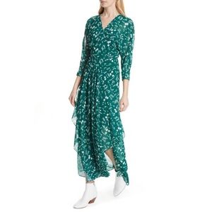 Maje Green Floral Print maxi dress size M